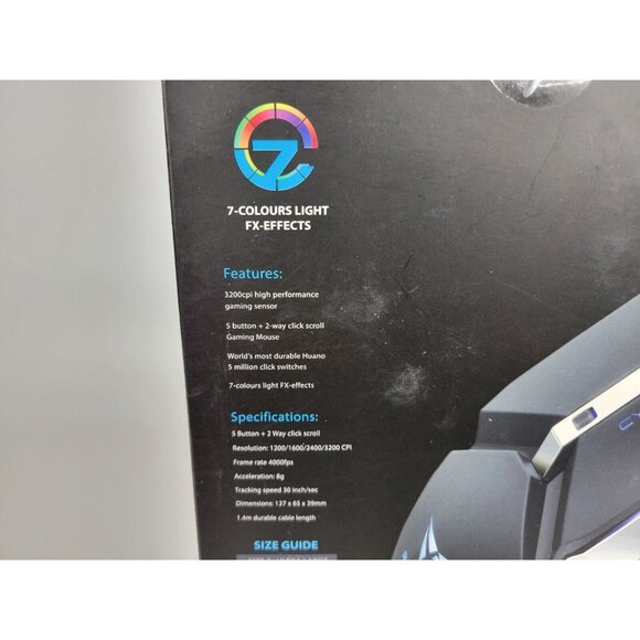 Alcatroz Cyborg 2 Pro 5 Button 2 Way Click PC Computer Laptop Gaming Mouse Black - Picture 9 of 11